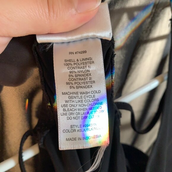 Sweet Storm Black & Nude Lace Mini Dress - Size Large - Party Holiday Classy - Picture 9 of 13